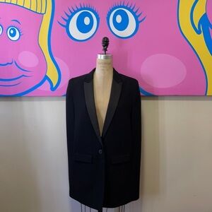DKNY Black Wool Tuxedo Cape